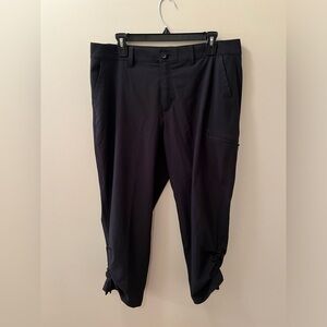 Eddie Bauer Women’s Black Ripstop Crop Stretch Pant Size 12 Cinch Leg